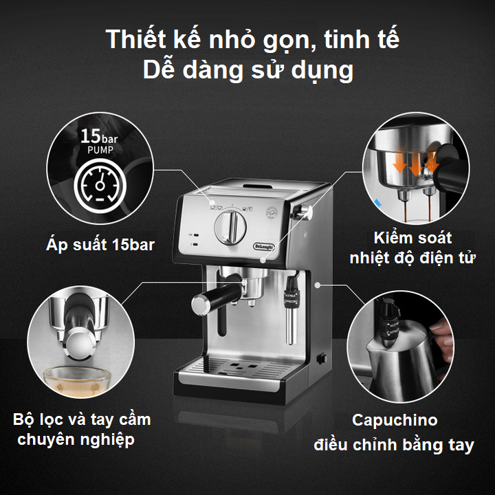 Máy Pha Cà Phê Espresso Delonghi ECP36.31 1100W - Hàng Nhập Khẩu