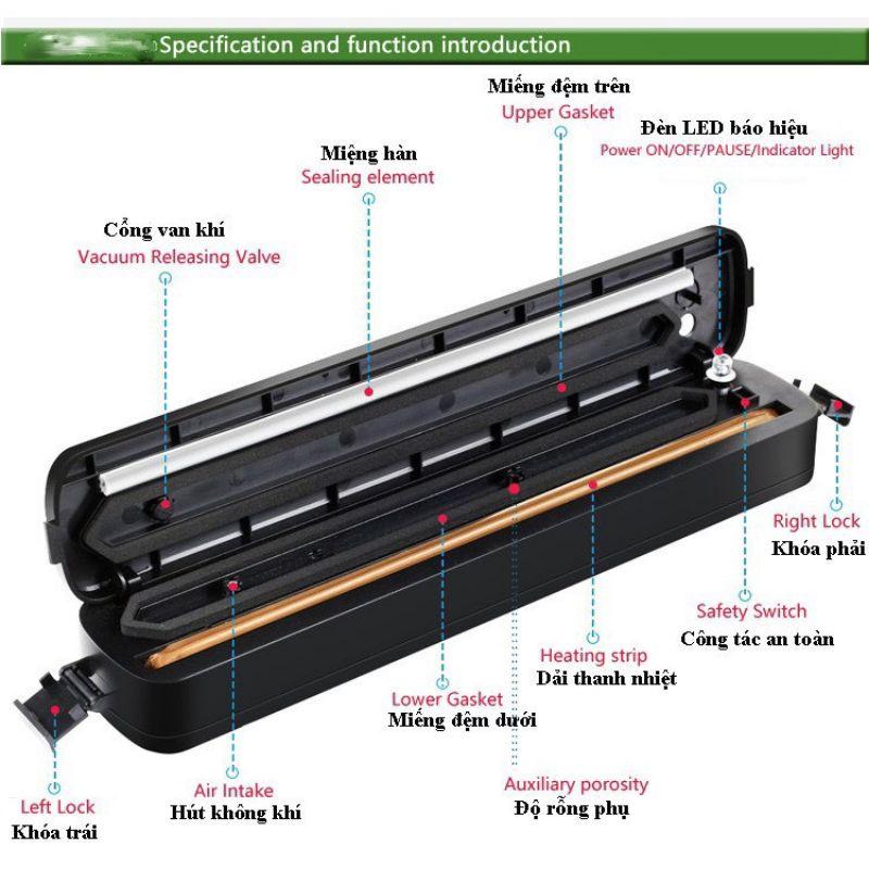 Máy hút chân không Vacuum Sealers tặng kèm 10 túi hút chân không