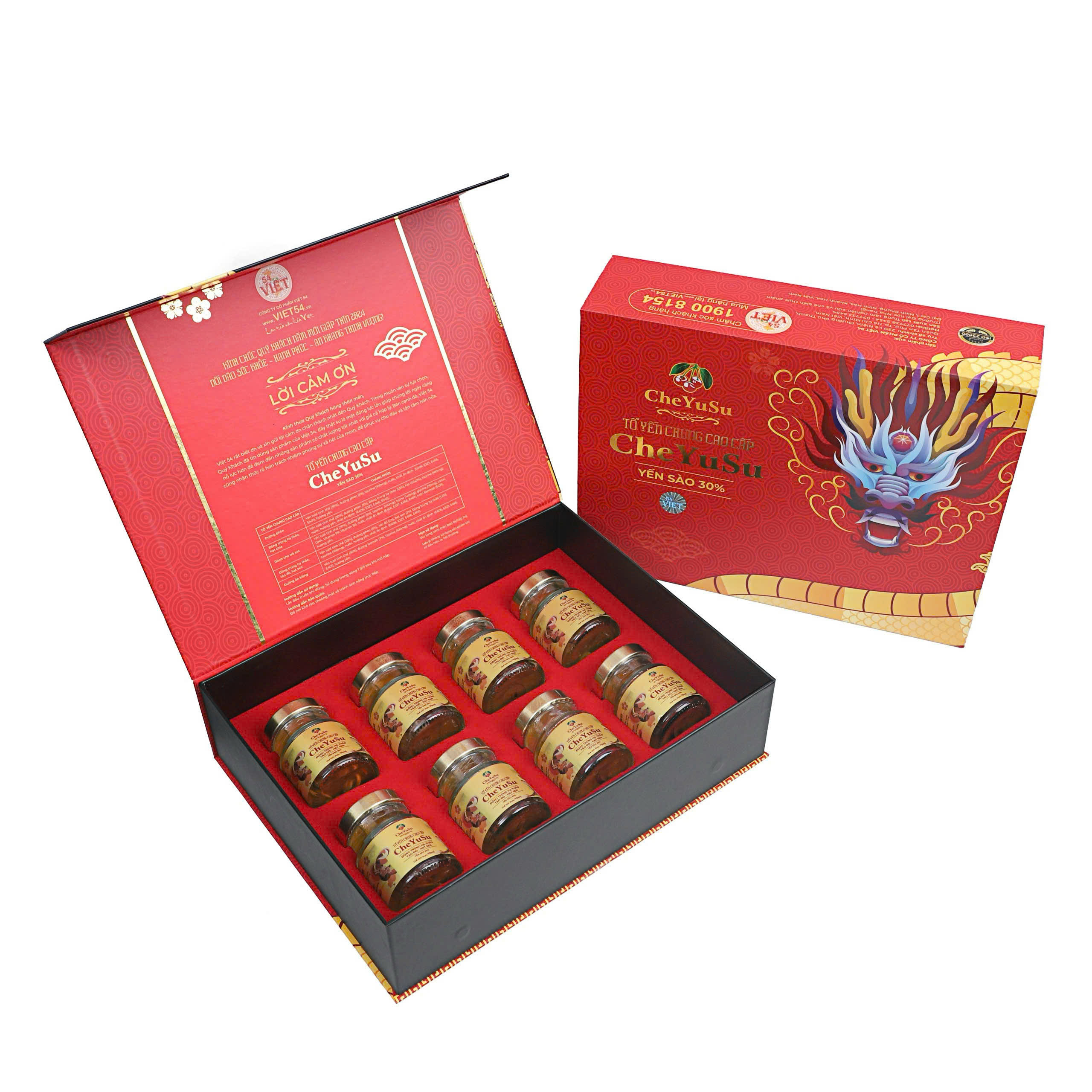 Yến Chưng Đông Trùng Hạ Thảo, Táo Đỏ, Hạt Sen - Chai 70ml