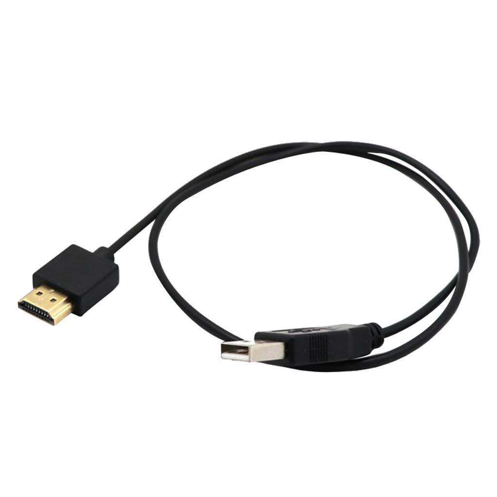 2X USB to HDMI Cable Male Charger Cable Splitter Adapter for HDTV DVD