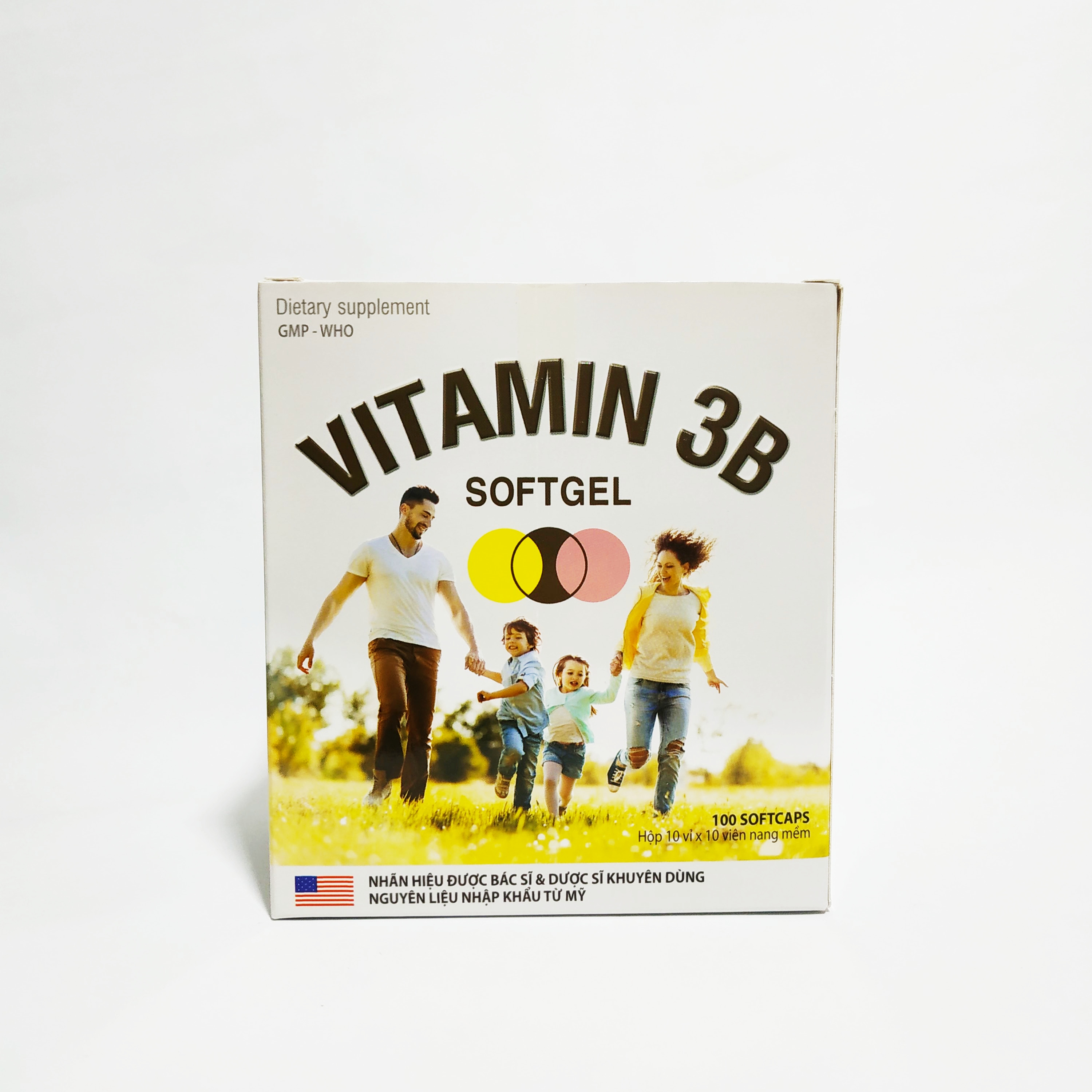 Vitamin 3B Nguyên Liệu Nhập Khẩu Mỹ - Bổ Sung Các Vitamin Nhóm B - Bồi Bổ Sức Khỏe - Giảm Đau Dây Thần Kinh - Hộp 100 Viên