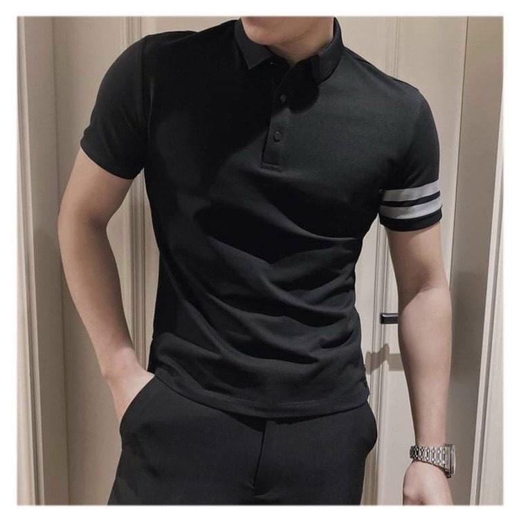 Áo Polo Nam Có Cổ Kẻ Sọc Tay, Polo nam viền tay 100% cotton - KENT SHOP