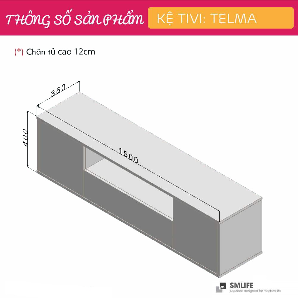 Kệ Tivi gỗ hiện đại SMLIFE Telma