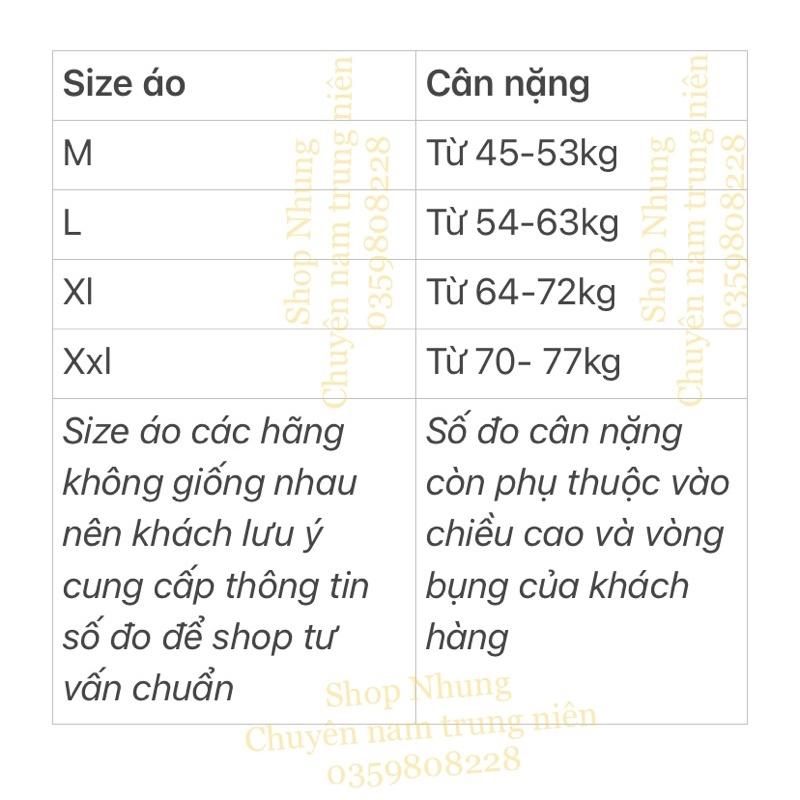 Áo cộc nam trung niên (cộc tay) chất cực đẹp