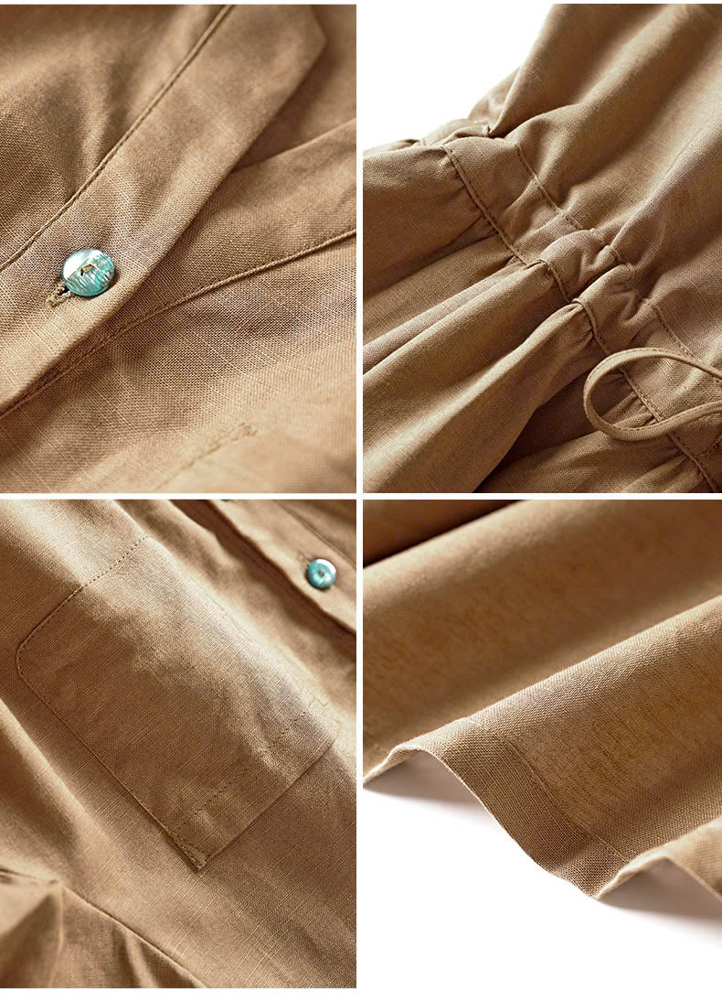 Đầm suông thiết kế mẫu mới xuân hè vải sợi Linen tự nhiên mịn mát da218