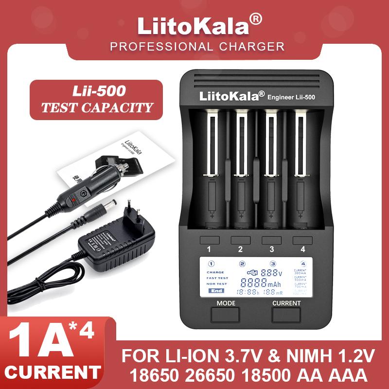 Liitokala Lii-500 LCD 3.7V 18650 18350 17500 16340 18500 21700 14500 26650 AA NiMH Lithium-Pin Sạc Lô Hàng Màu Sắc: Lii-500 Sạc