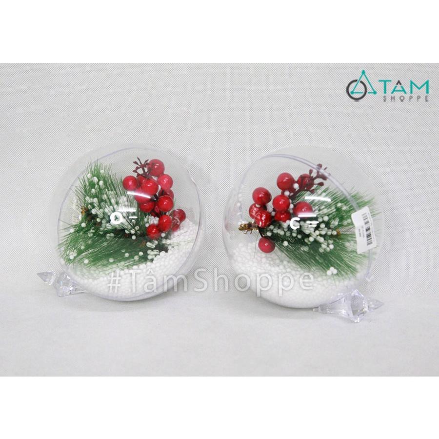 Trái châu trang trí noel trong suốt gắn phụ kiện X-TRCH-21