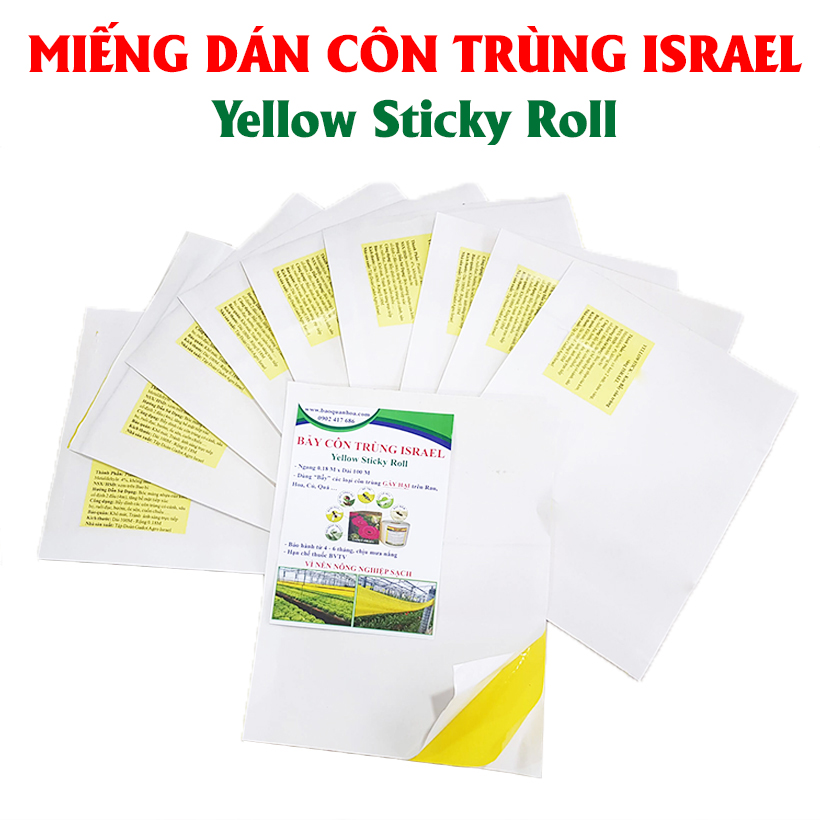 Bẫy Ruồi Nông Nghiệp gây hại Rau Hoa Củ Quả đạt hiệu quả 90% bằng Cuộn Keo Dính Vàng 2 mặt keo (Ngang 18cm x 100 mét dài ), thời gian hiệu lực trên 8 tháng chịu mưa nắng