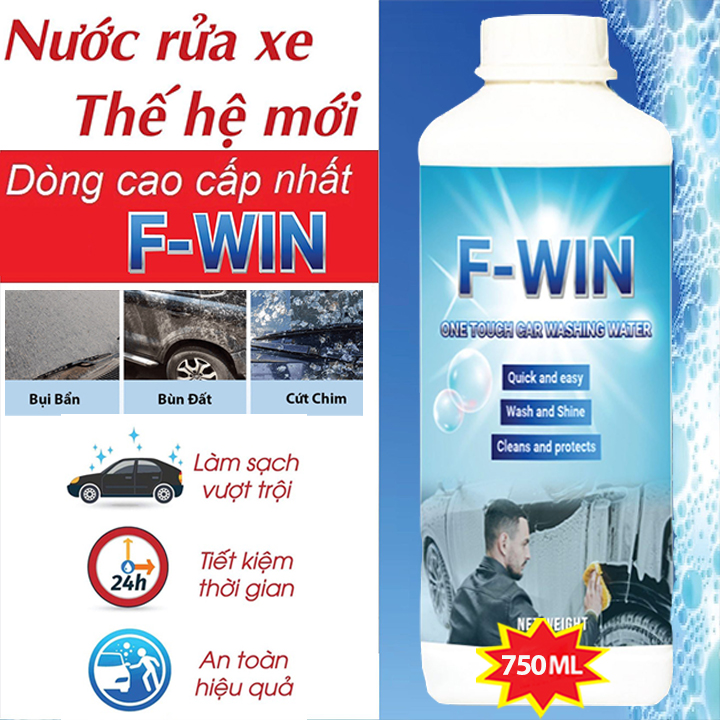 Dung Dịch Rửa Xe F-Win 750ml Rửa Xe 1 Chạm One Touch Clean - Nước Tẩy Rửa Xe Bọt Tuyết Chăm Sóc Xe Máy Ô Tô