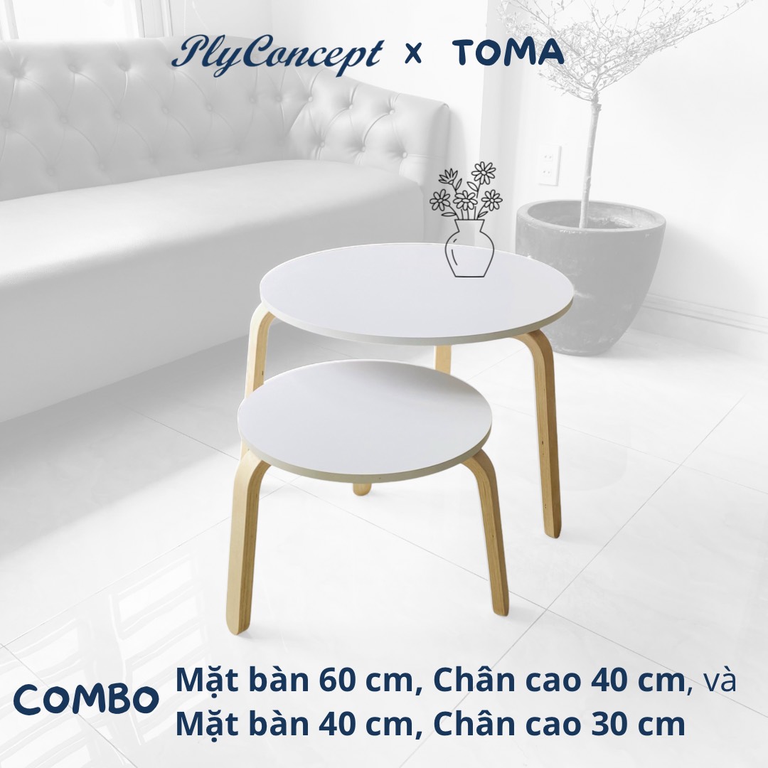 Bàn Sofa, Bàn trà đẹp, Bàn Ngồi Bệt - Plyconcept ToMa Table - Mặt bàn MDF dày 15 mm