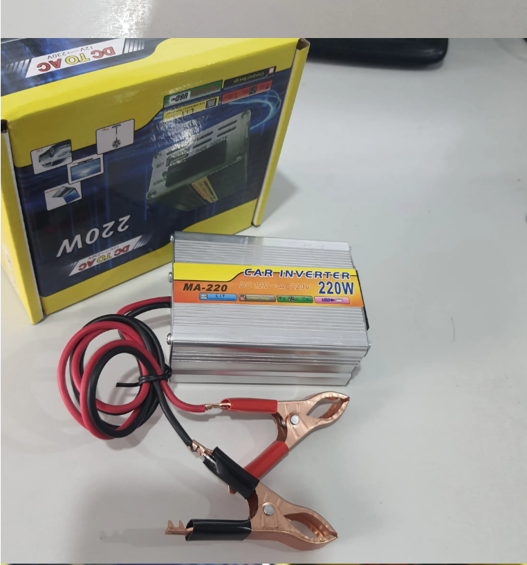 Bộ biến tần 12v sang 220v 220W LOẠI 1 đủ công suất tích hợp cổng USB 5V dùng cho ắc quy sạc năng lượng mặt trời