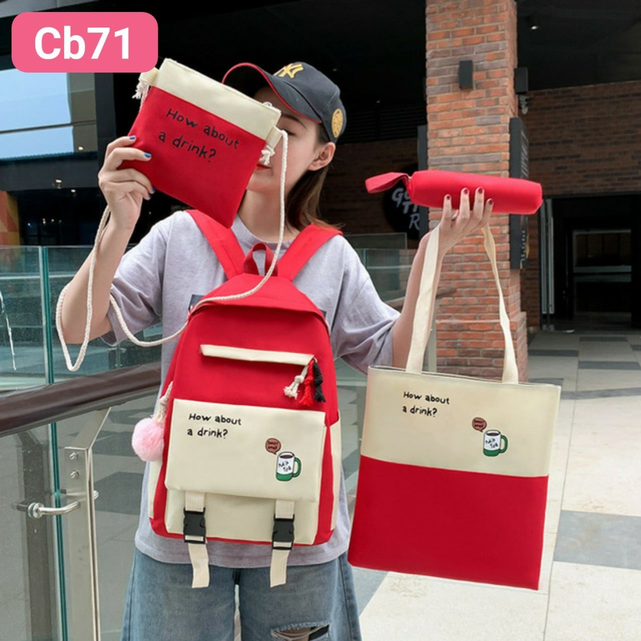 Balo 4 món hình ly nước dễ thương - Giao ngẫu nhiên