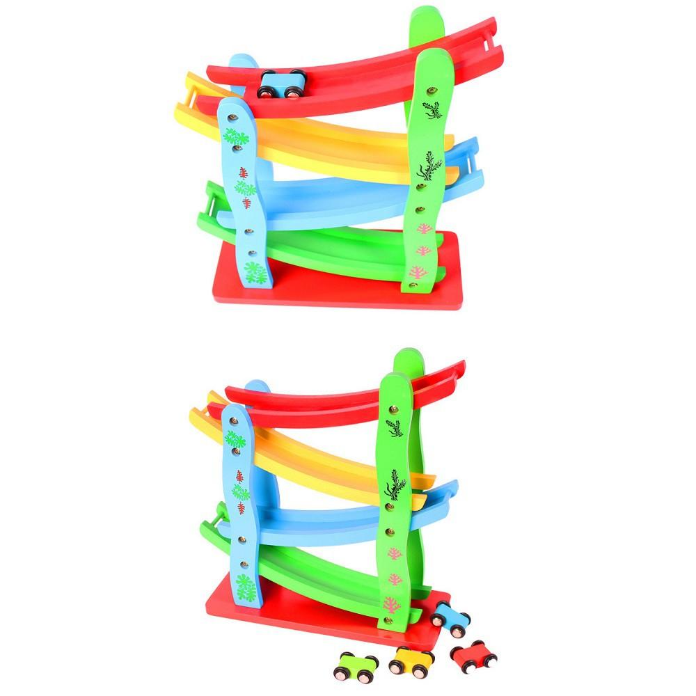 Đồ chơi gỗ cầu trượt ô tô 4 tầng cho bé yêu KB216023
