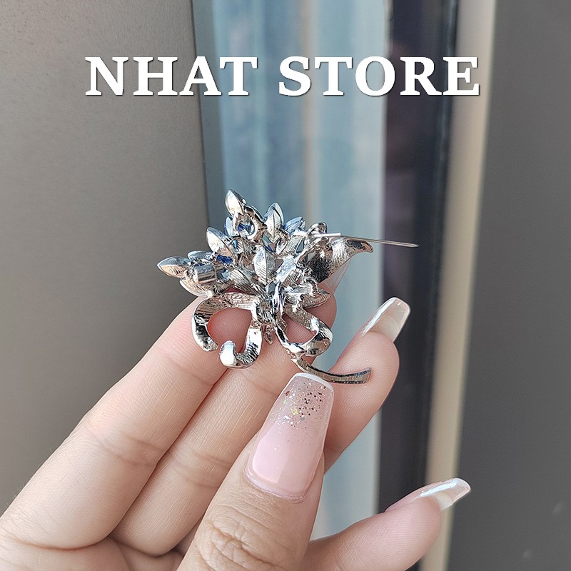 Trâm Cài Áo Nữ Hình Bó Hoa, Ghim Cài Áo Đẹp Sang Trọng, Quà Tặng Phụ Kiện Cho Phái Đẹp