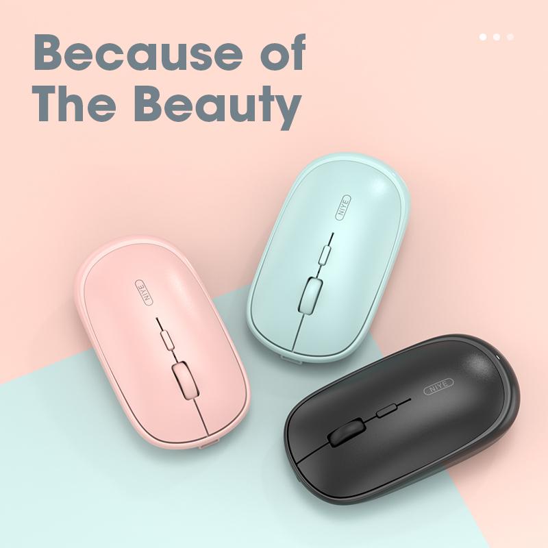 Chuột Hồng Silent Chuột Không Dây 2.4GHz Sạc Máy Tính KOK Game Thủ Không Dây Chơi Game Dễ Thương Nhà Văn Phòng Của Chuột
