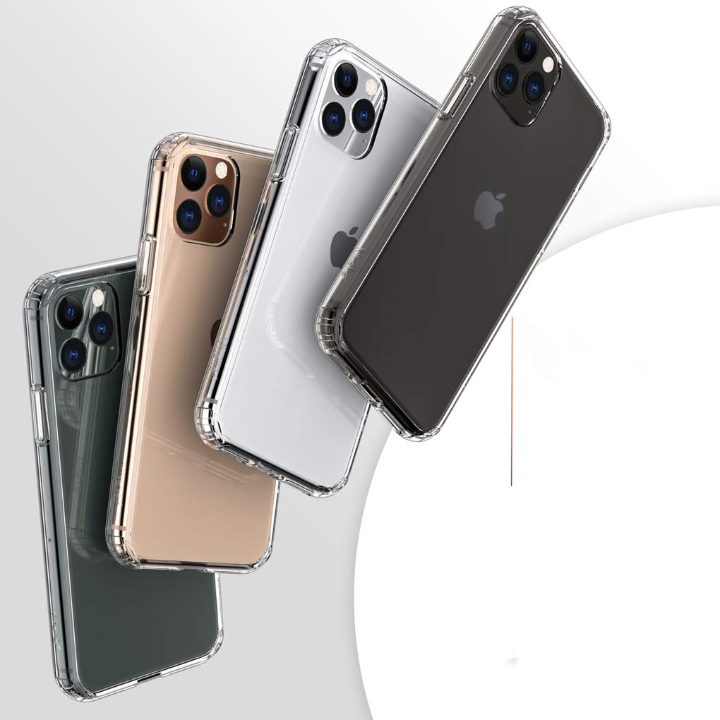 Ốp Lưng Kính Cường Lực Trong Suốt Hoàn Toàn. Lưng Kính Không Ố Vàng, Viền Máy Dẻo Cho Iphone 11/ 11 Pro/ 11 Pro Max