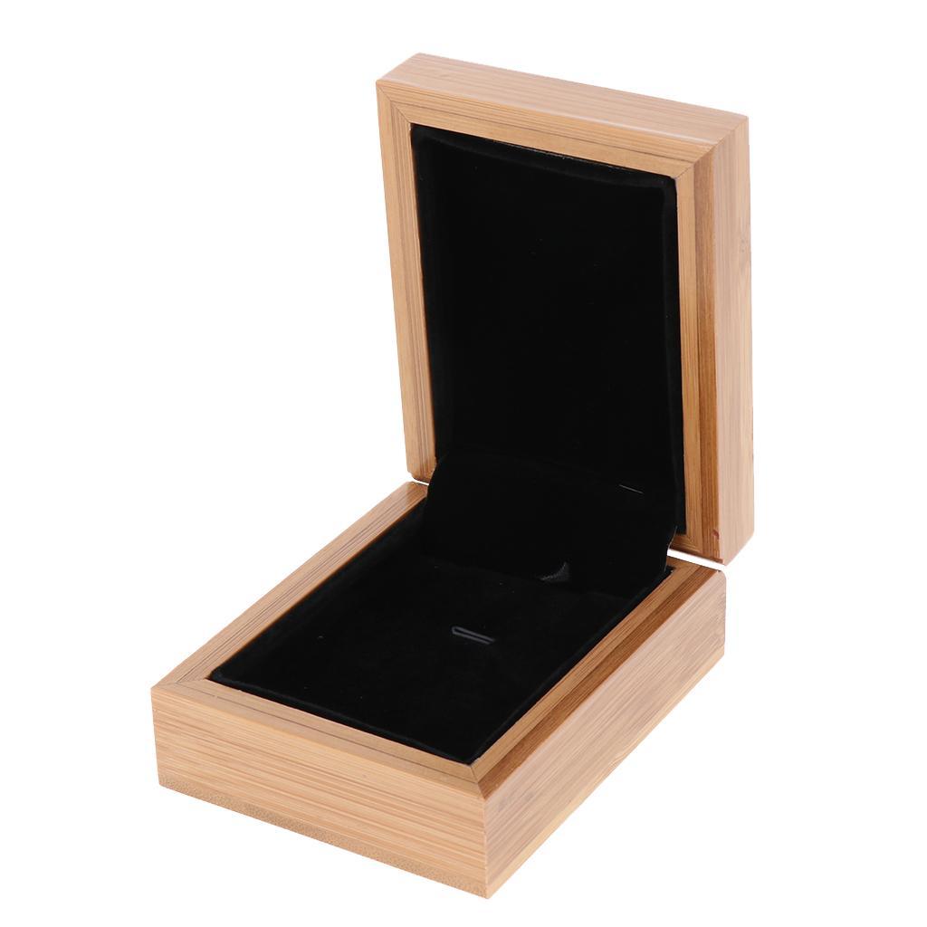 Unfinished Wooden Jewelry Box Storage, Wood Pendant Necklace Organizer for Women Men, Luxury Case for Earrings Bracelets Watches