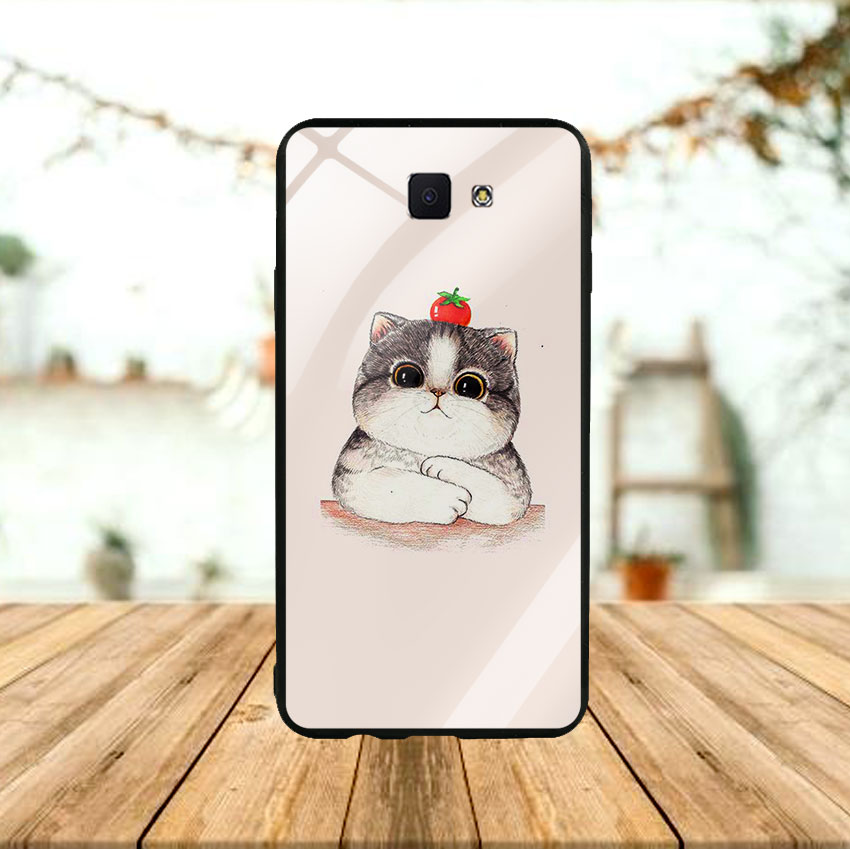 Ốp Lưng Kính Cường Lực cho điện thoại Samsung Galaxy J7 Prime - Cat 05