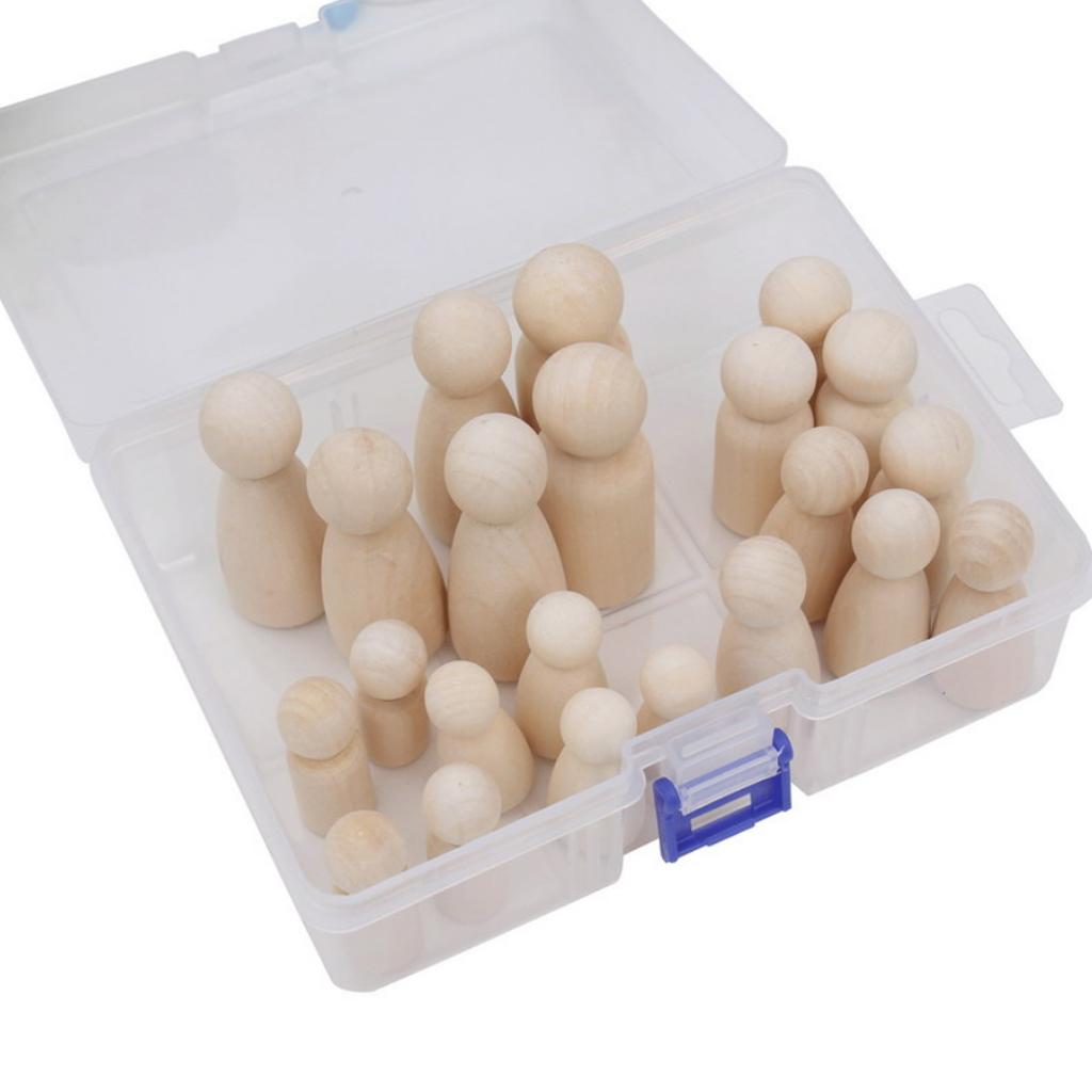 30PCS Blank Wooden Peg Family People Peg Dolls Crafts DIY Toys