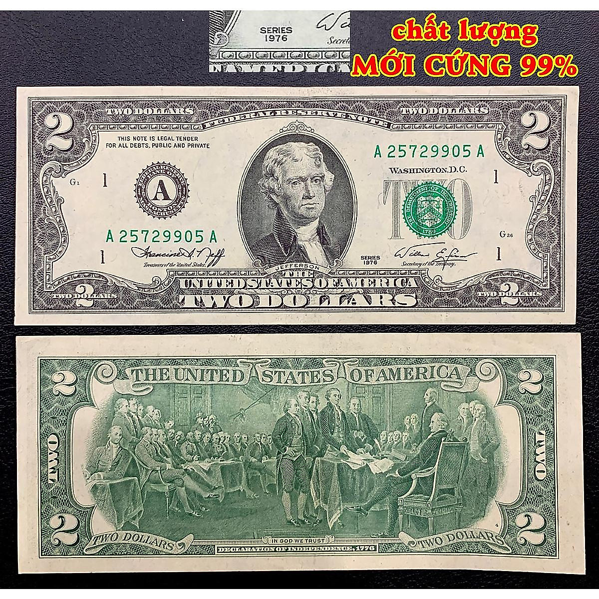 [LOẠI ĐẸP, MỚI 99%] Tờ 2 Dollar 1976 may mắn , hiếm gặp, sưu tầm