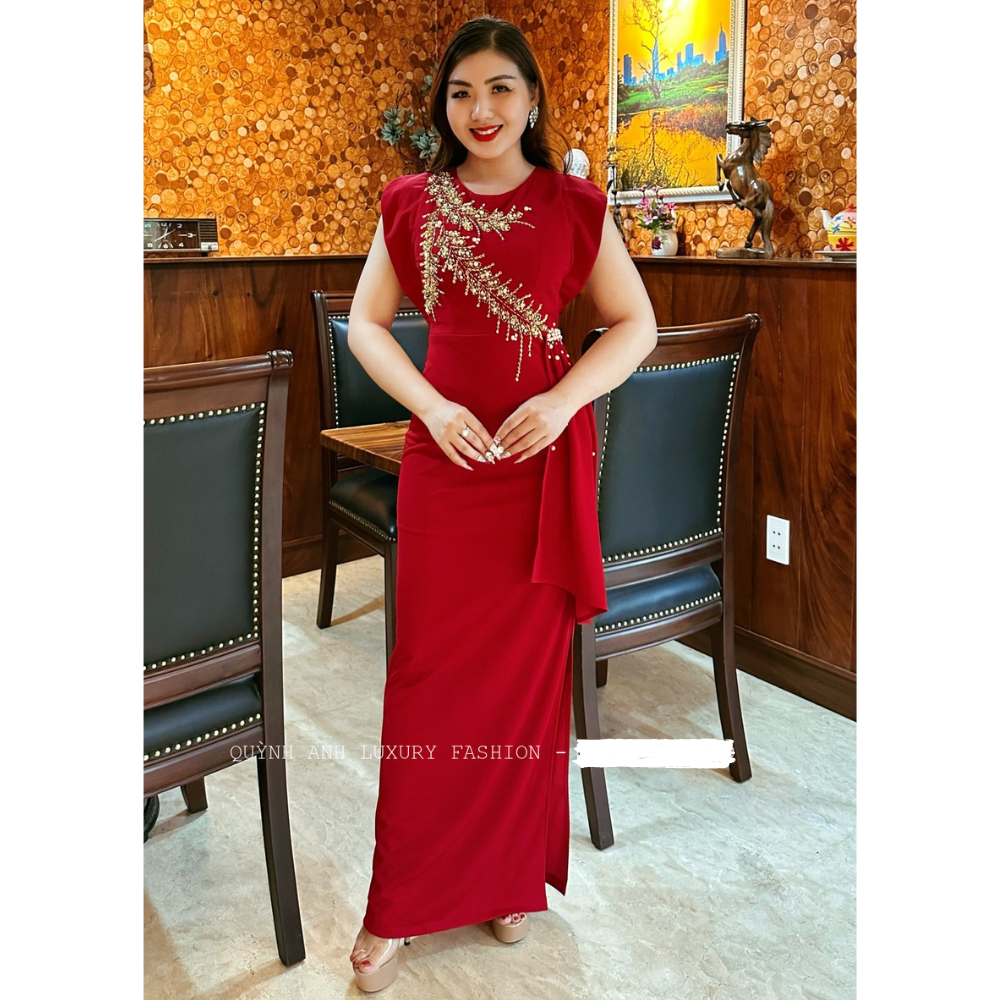 Đầm Dạ Hội Tay Cánh Tiên Đính Đá Sang Trọng Farrah Dress