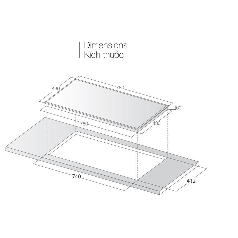 Bếp 3 vùng nấu NewEra NE7855IC