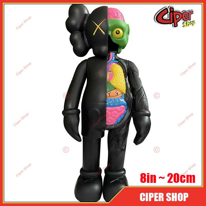 Mô hình Kaws Giải Phẫu Đứng - Đen 8in - 20cm