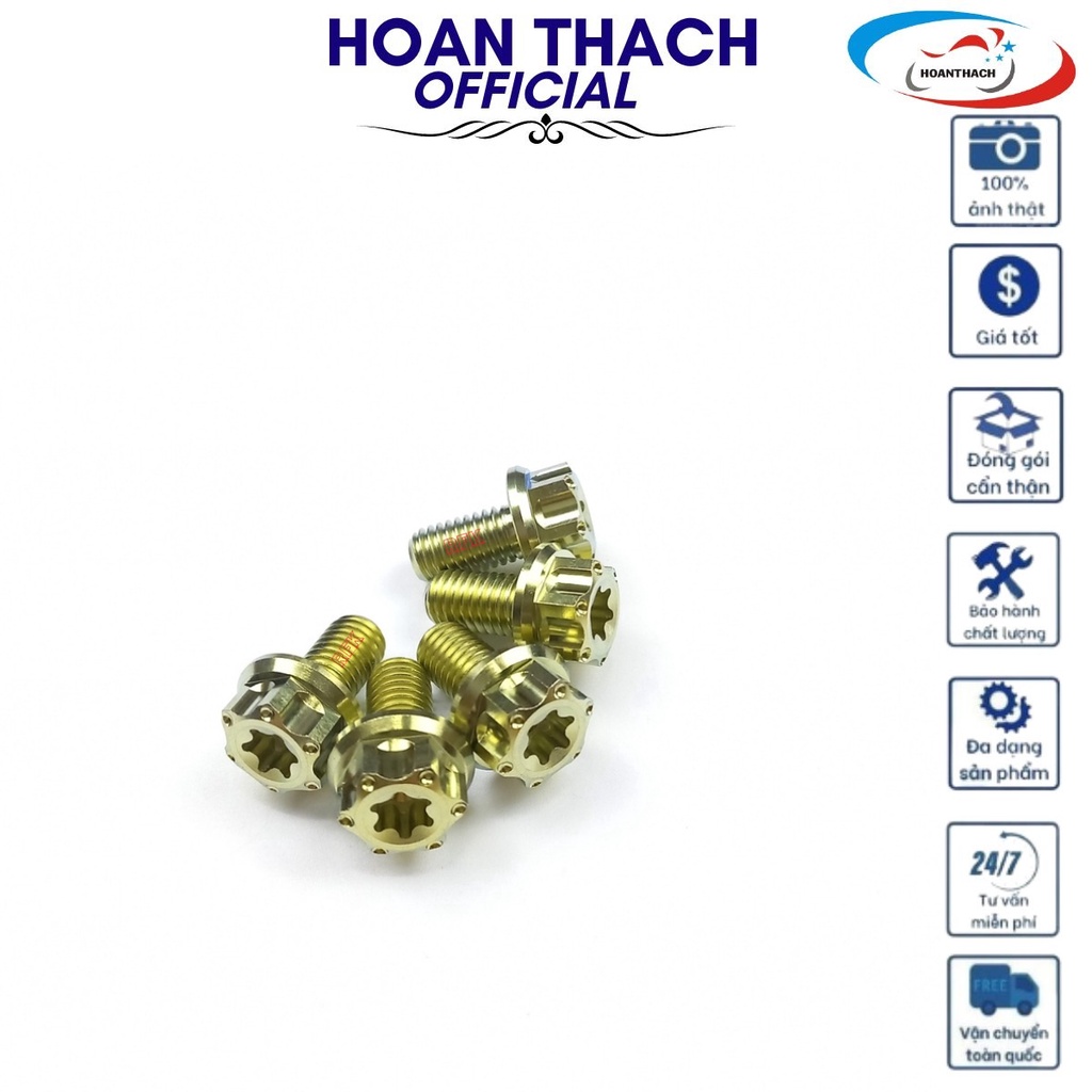 Ốc 8L10 Titan Vàng Đầu Salaya dùng cho nhiều dòng xe HOANTHACH SP017499 (giá 1 con)