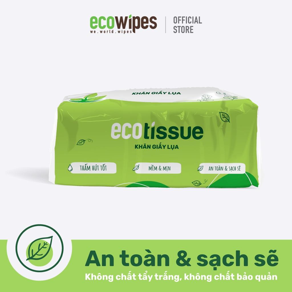 Thùng 40 gói khăn giấy lụa khăn giấy ăn rút Ecotissue gói 250 tờ thấm hút tốt mềm mịn an toàn sạch sẽ