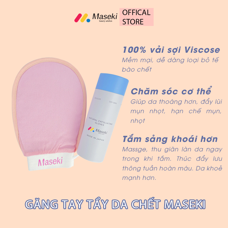 GĂNG TAY TẨY DA CHẾT CAO CẤP MASEKI - MASSAGE, THƯ GIÃN, LÀM SẠCH DA CƠ THỂ