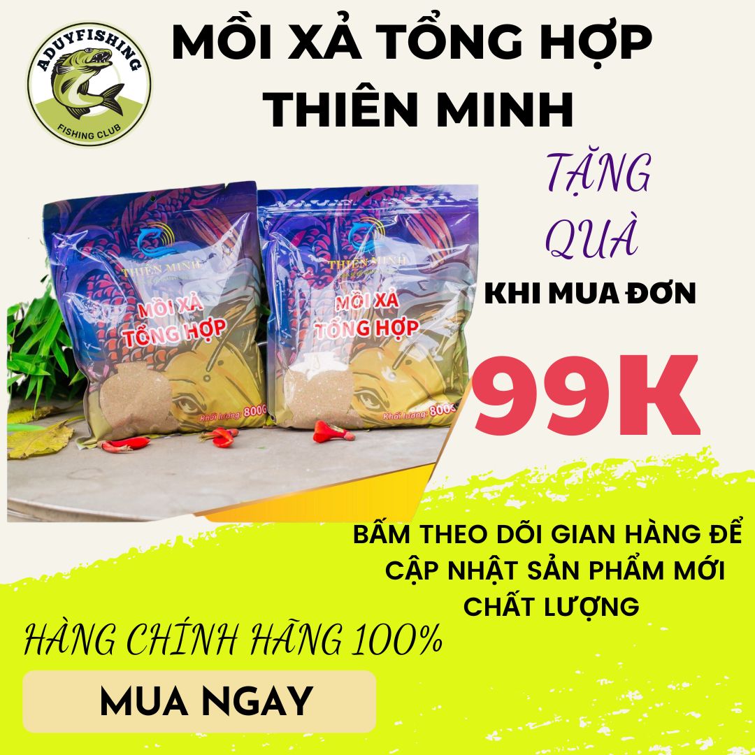 Mồi Xả Câu Đài Tổng Hợp Chép, Trắm, Trôi, Rô THIÊN MINH (800g)