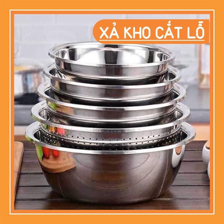 Sét Bộ 5 Rổ Chậu Inox