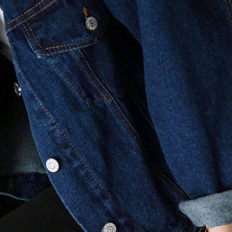 Áo Khoác denim Màu Tối Thiết Kế Thoải Mái Thời Trang Cho Nữ Zzd1135