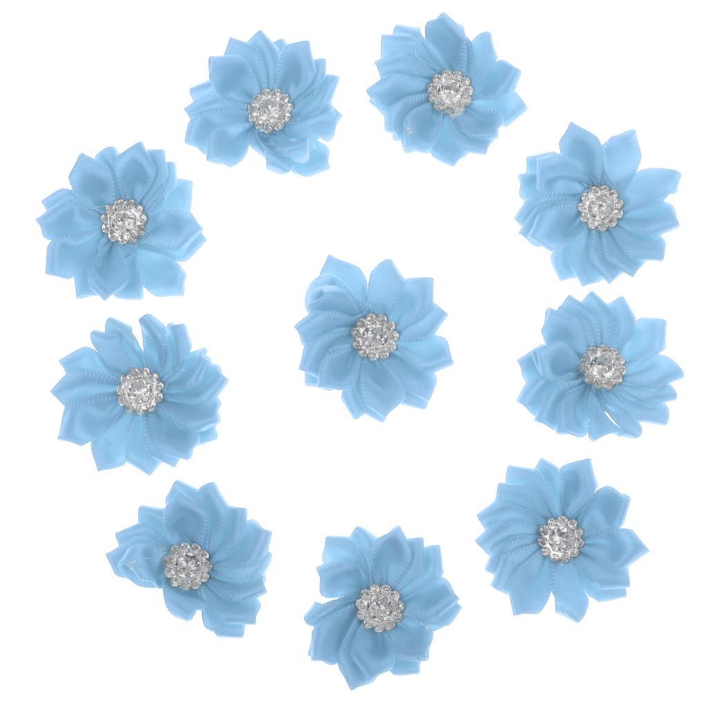 10pcs Satin Ribbon Flower Craft DIY Accessory Wedding Appliques Gift Packing