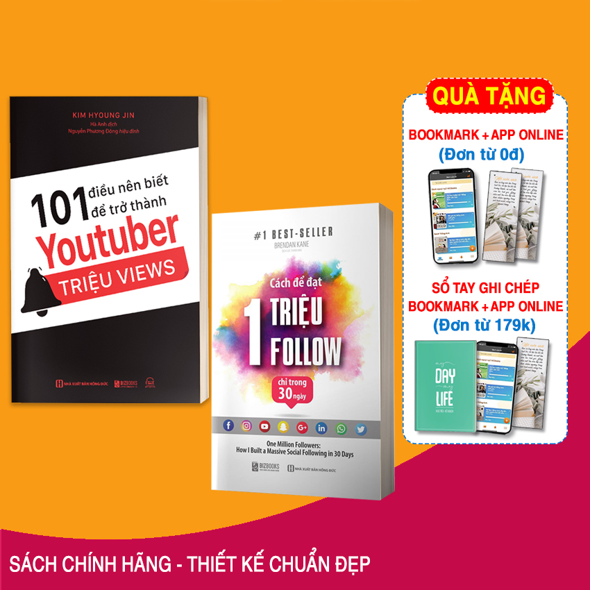 Combo 2 Cuốn: Cách Để Đạt 1 Triệu Follow Chỉ Trong 30 Ngày Và 101 Điều Nên Biết Để Trở Thành Youtuber Triệu Views