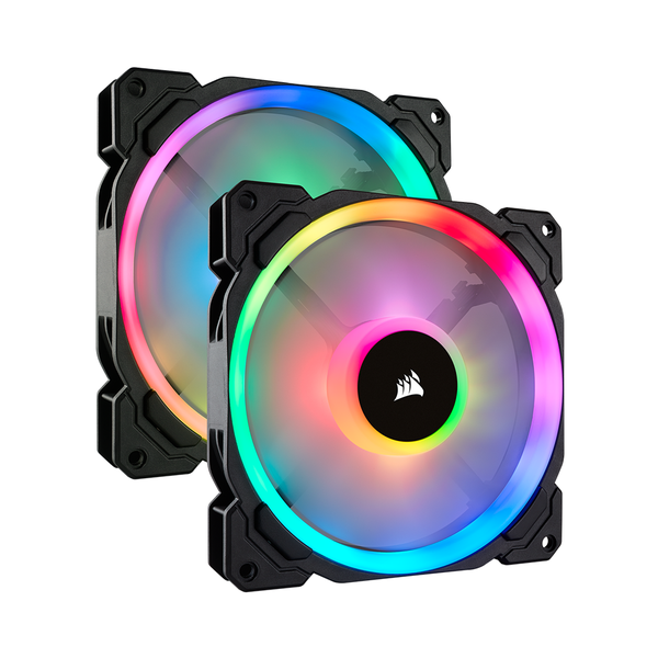 Bộ 2 quạt máy tính 140mm Corsair  LL140 RGB kèm Node PRO - Hàng Chính Hãng