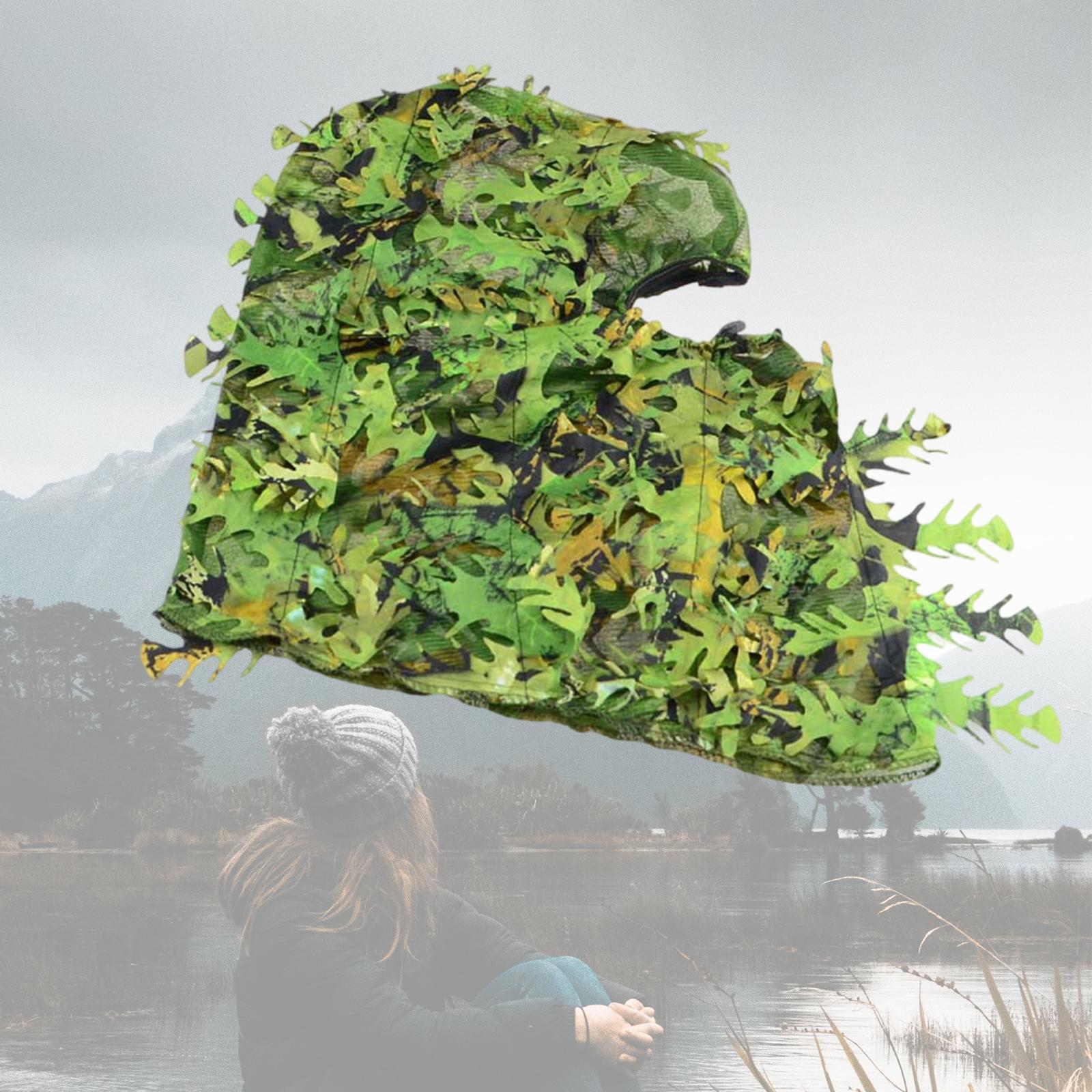 2x 3D Leafy Camouflage Face Mask Hunting Mesh Face Cover Hunting Gear
