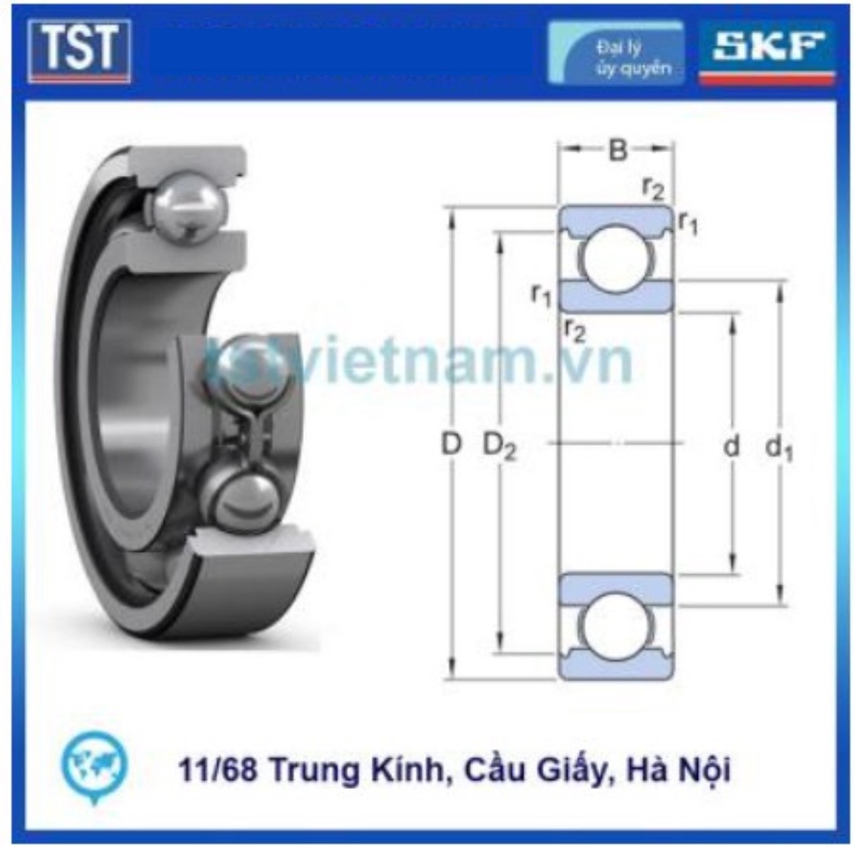 Vòng bi SKF 6200-2Z/C3