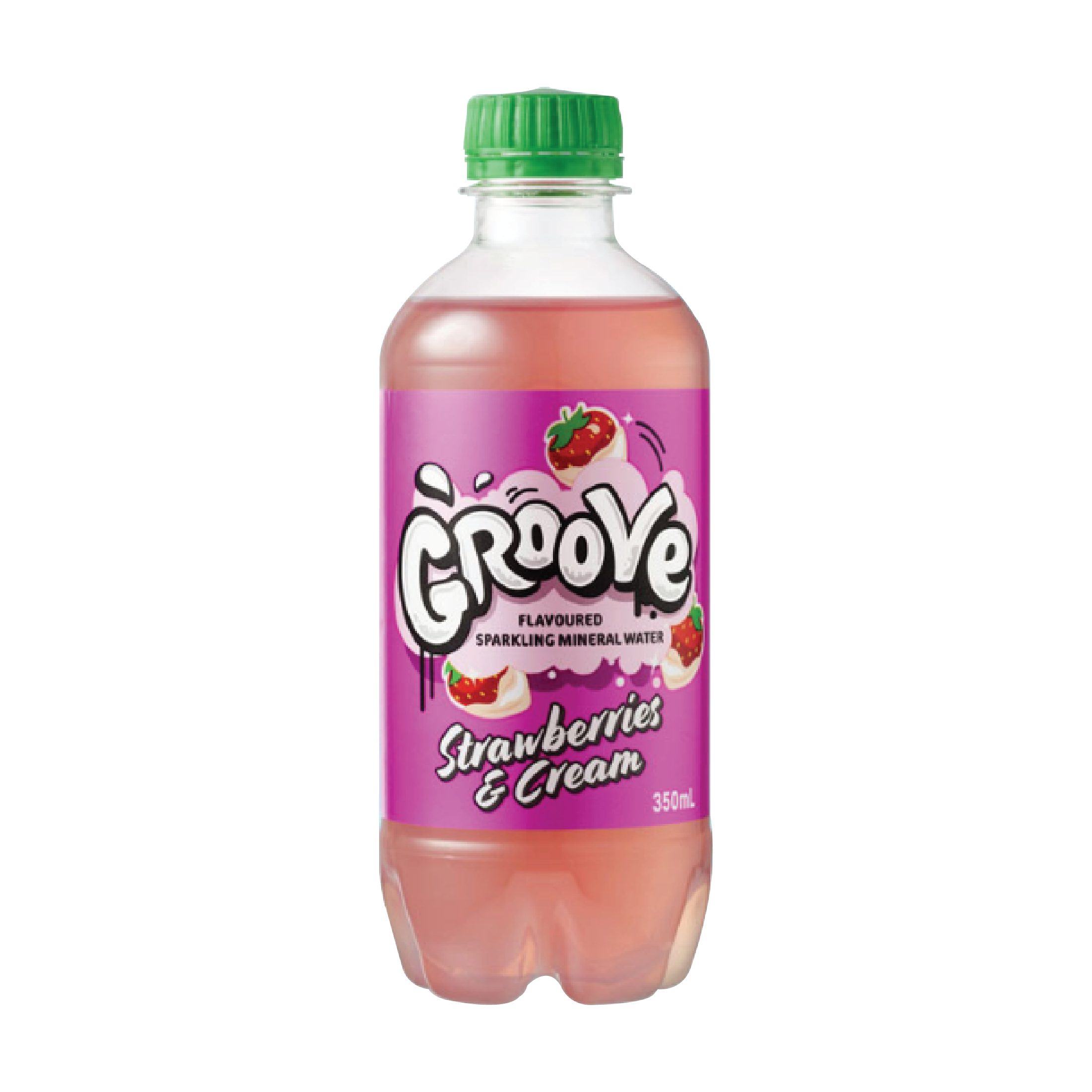 Nước Khoáng Có Gas Groove Vị Dâu Tây Và Kem - Chai 350ml