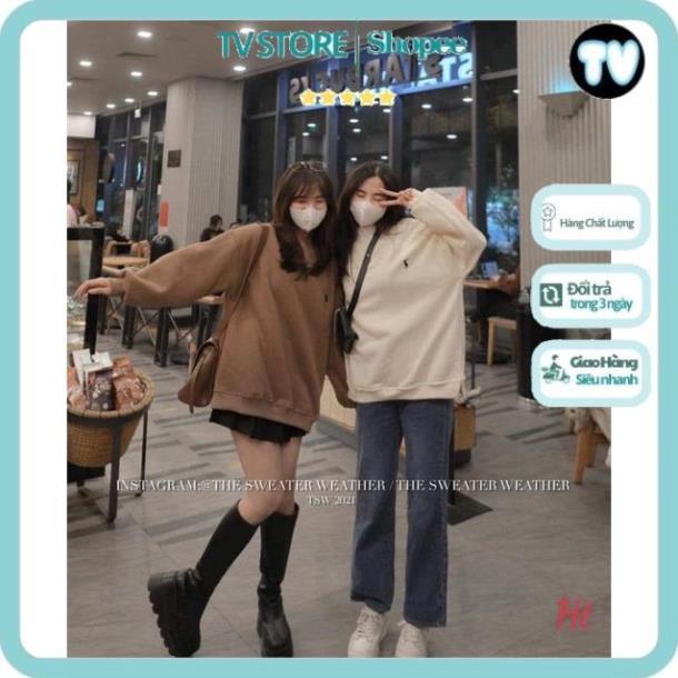 Áo Nỉ Nam Nữ TVSTORE Áo Swearter nỉ cotton logo ngựa H2A Nỉ Dày Ấm Co Giãn Form Rộng Unisex Nhiều Màu