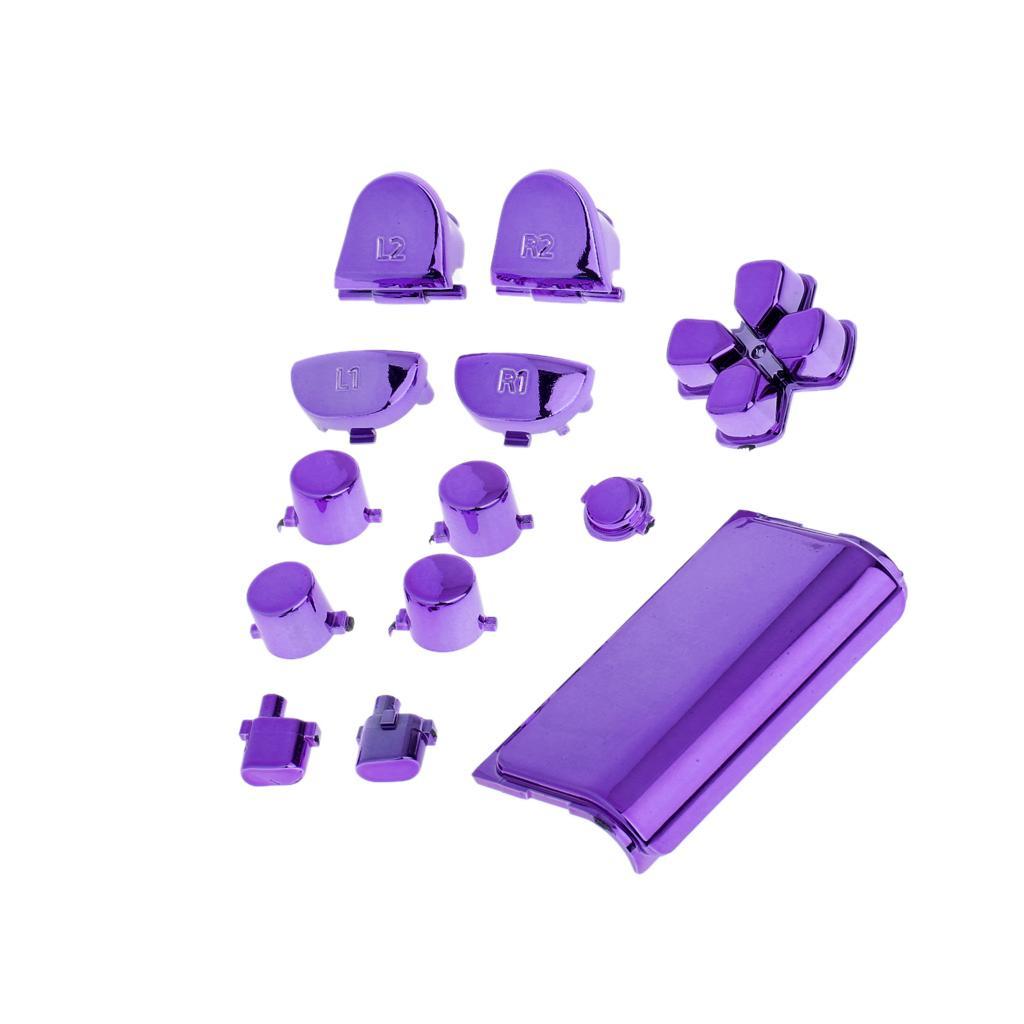 2 Sets Purple Button Mod Kit Switch Controller Caps Touchpad for Sony PS4
