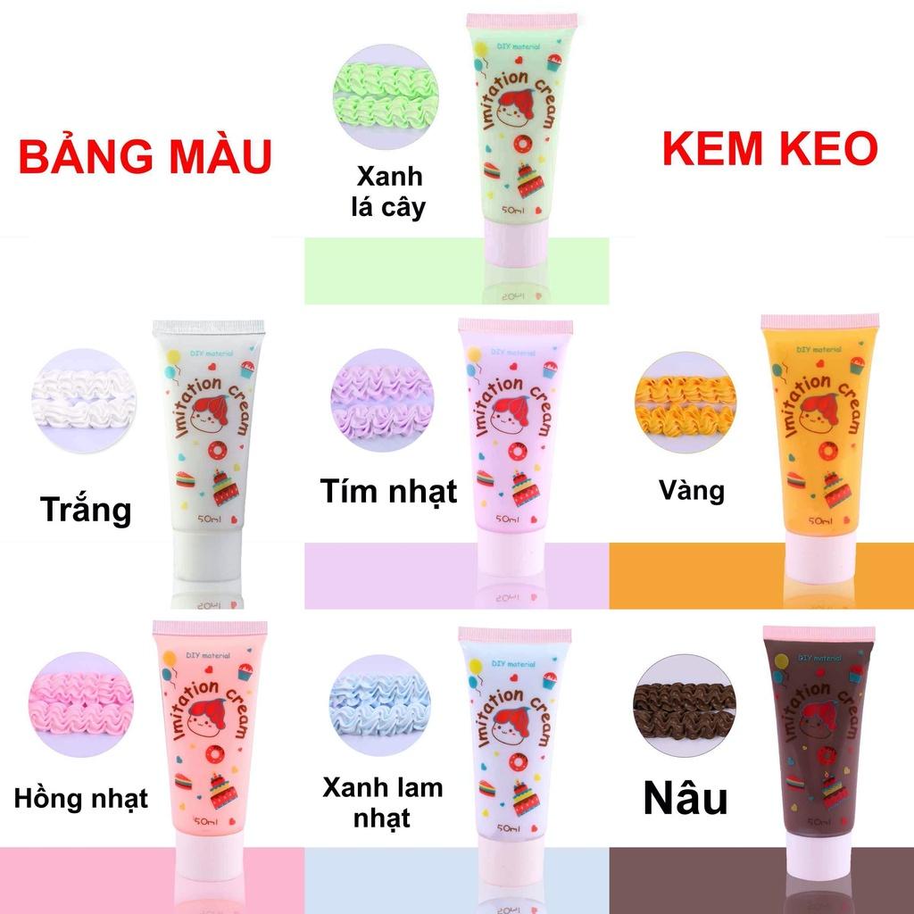 Kem keo 50ml trang trí ốp điện thoại, gương, cặp tóc... (có tặng kèm đầu bắt kem)