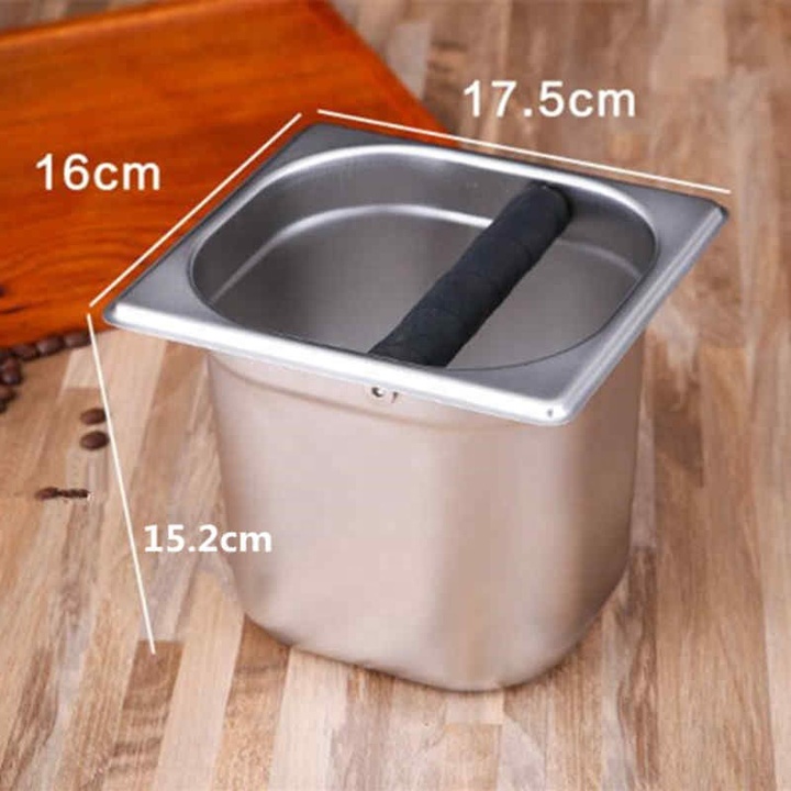 Hộp đập bã cà phê chất liệu inox KBS01 - Kích thước: 15.2x17.5cm