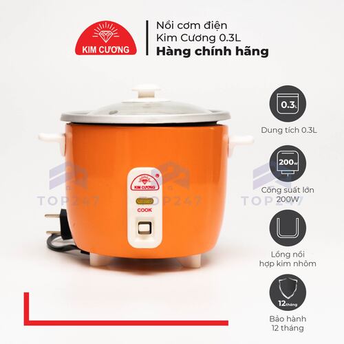 Nồi Cơm Điện Kim Cương 0.3 Lít - Mini, Nắp Rời