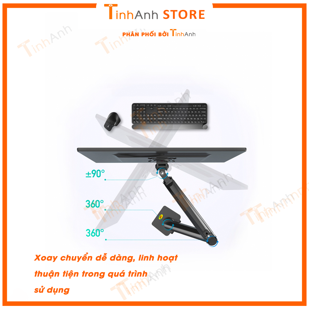 Giá treo màn hình máy tính Cao Cấp NB F100A 22 - 35 inch - Arm màn hình tải trọng 12Kg Mẫu mới 2021 - Hàng Chính Hãng