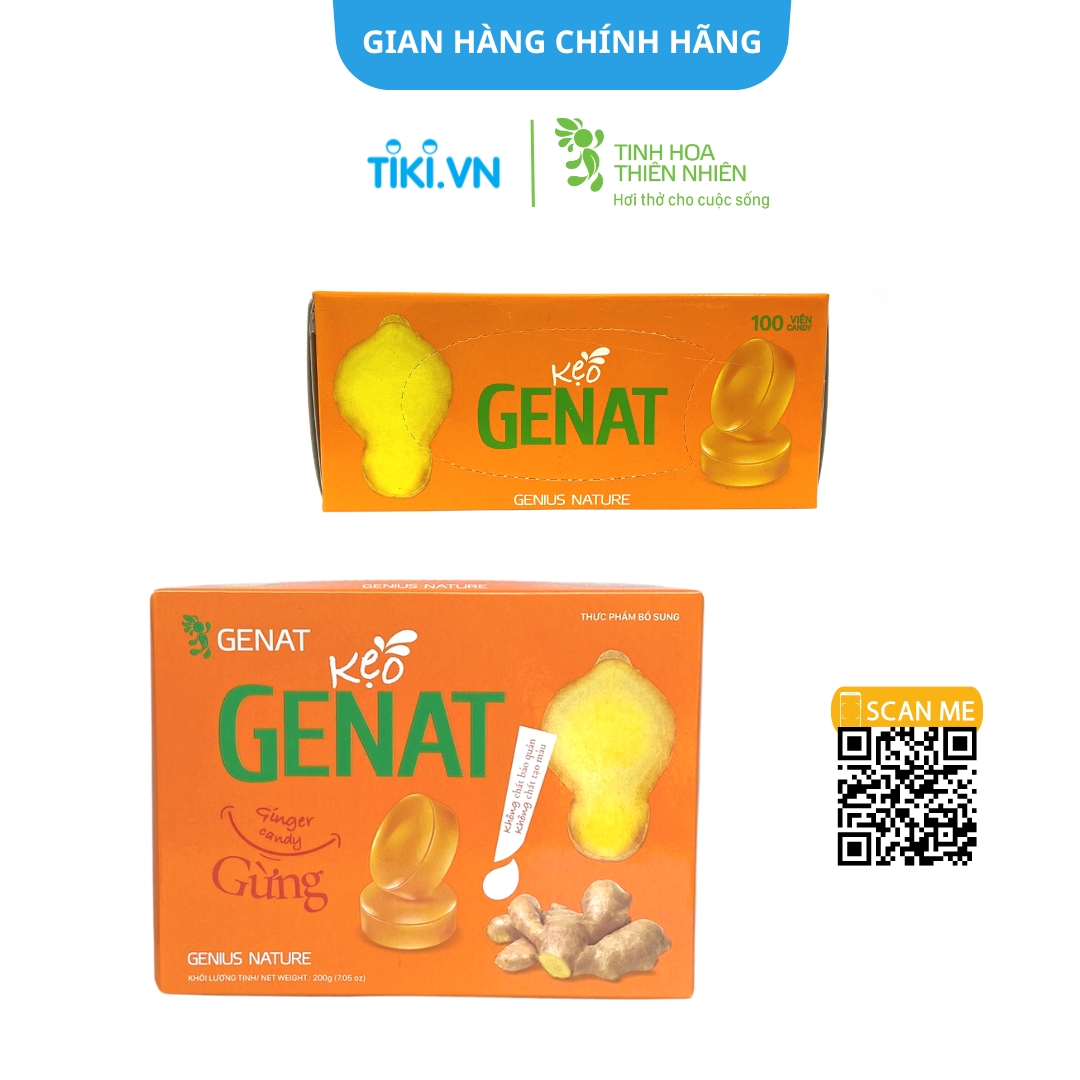 Combo 3 hộp 100 viên - Kẹo thảo mộc Gezcol - Kẹo Genat Gừng - Kẹo ngậm Chanh sả - Genat - Tinh hoa thiên nhiên