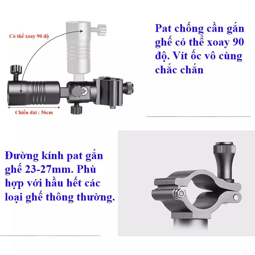 Bộ Pat Gắn Ghế-Rọng Cá-Chống Cần-Khay Mồi-Đèn Câu Cá Cao Cấp LK-15 - SANAMI FISHING STORE