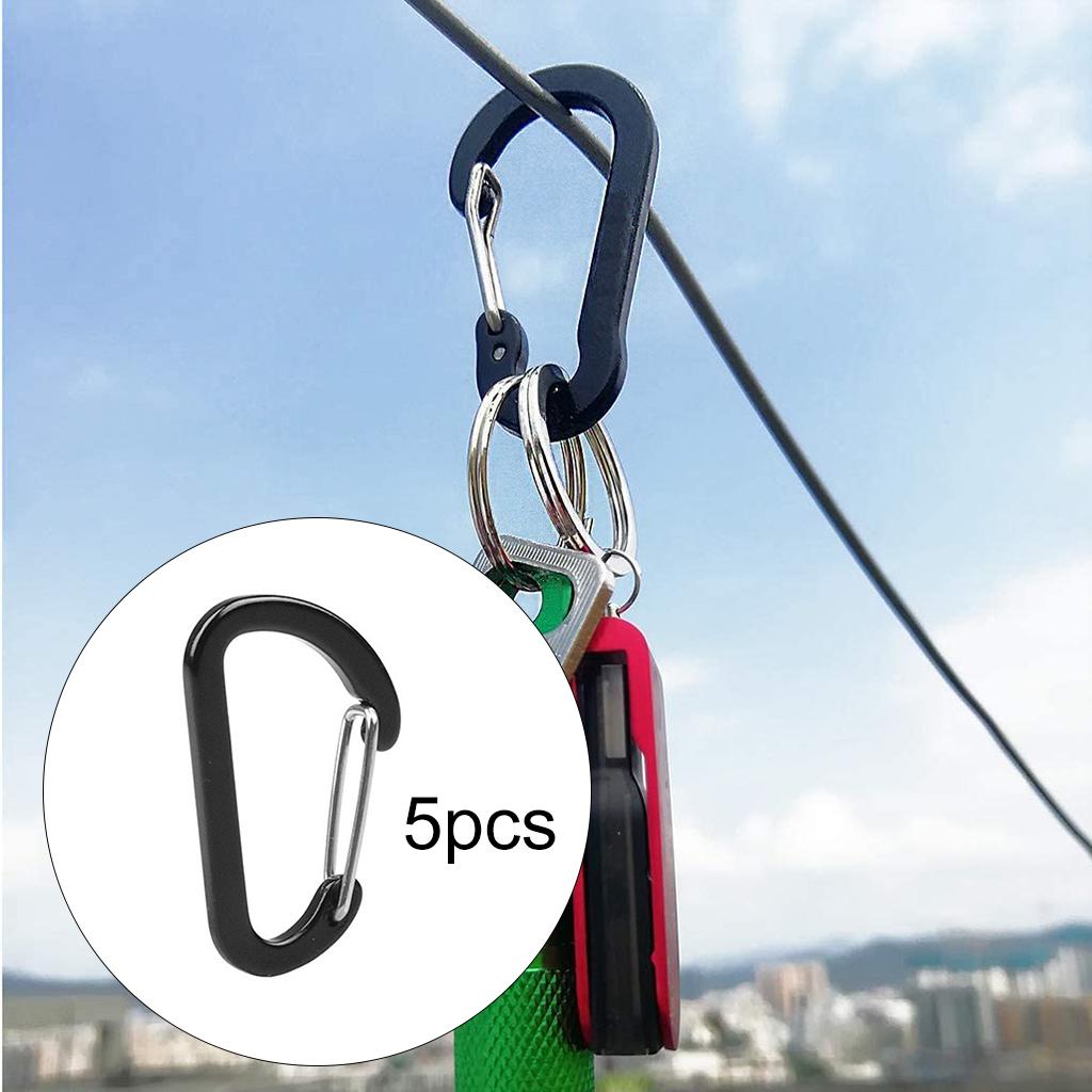 Carabiner Clips Hiking Keychain D-Ring Buckle Aluminum Alloy Fishing