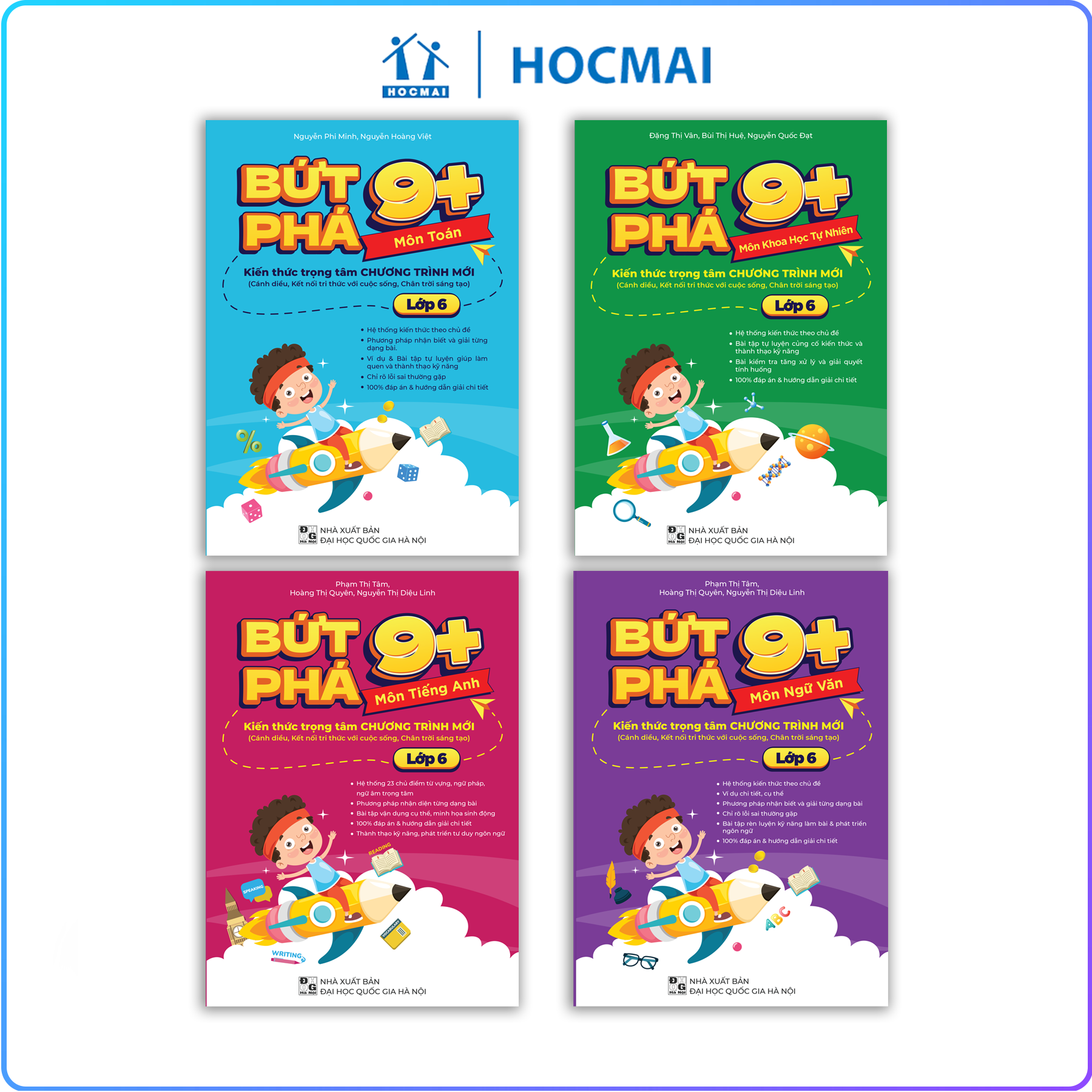 Sách - Combo Bứt phá 9+ lớp 6 - Bộ 4 môn Toán, Ngữ Văn, Tiếng Anh, Khoa học tự nhiên (chương trình mới)