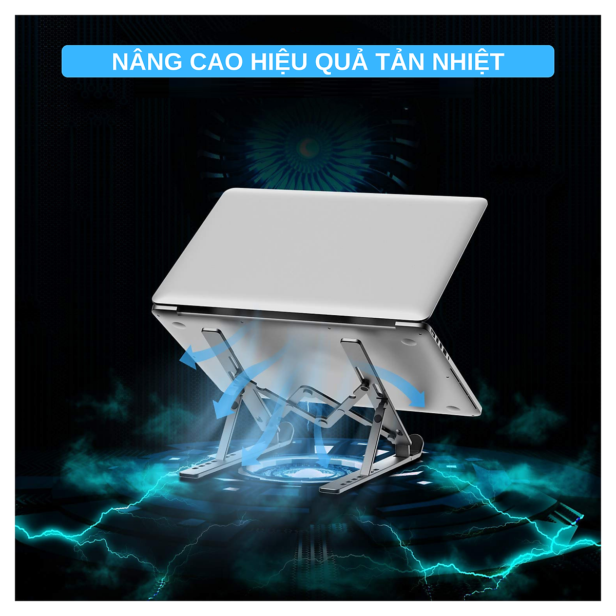 Giá Đỡ Laptop Hợp Kim Nhôm Cao Cấp Có Thể Gấp Gọn, Giúp Tản Nhiệt Laptop, dành cho Macbook, Máy Tính Xách Tay. 07 Vị Trí Điều Chỉnh Góc Độ. Hàng Chính Hãng DoDoDios